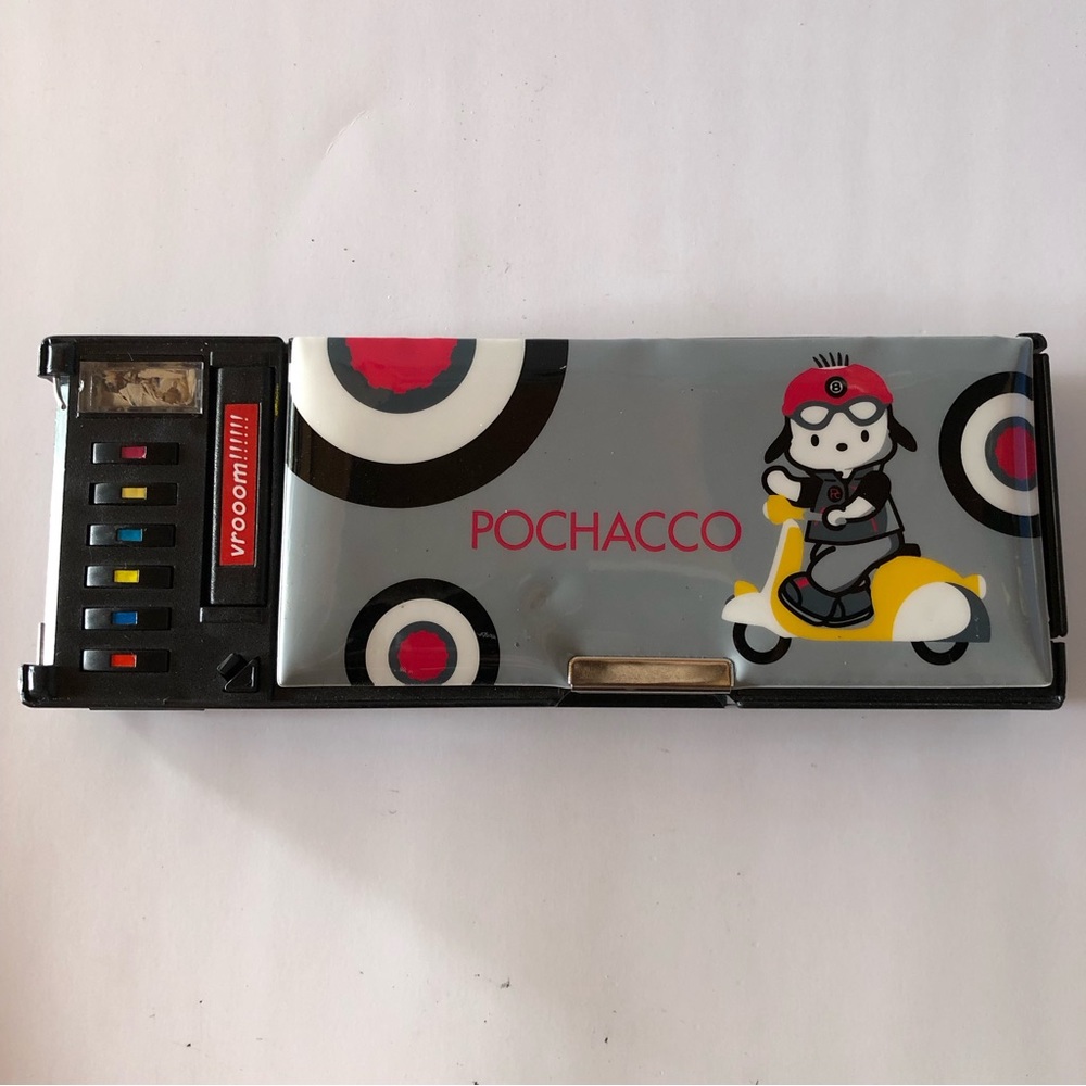 RARE Vintage Pochacco Scooter Sanrio Folding Padded Puffy Pencil Case 1989 2002